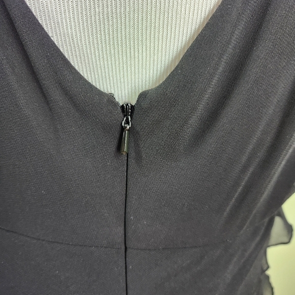 Jones New York Black Layered Tiers Shutter Pleat Dress sz 10 - Picture 5 of 8